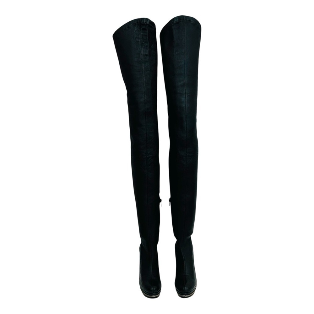 Christian Louboutin Unique 140 OTK Black Leather Boots EU 37 Nappa Leather - Picture 4 of 16
